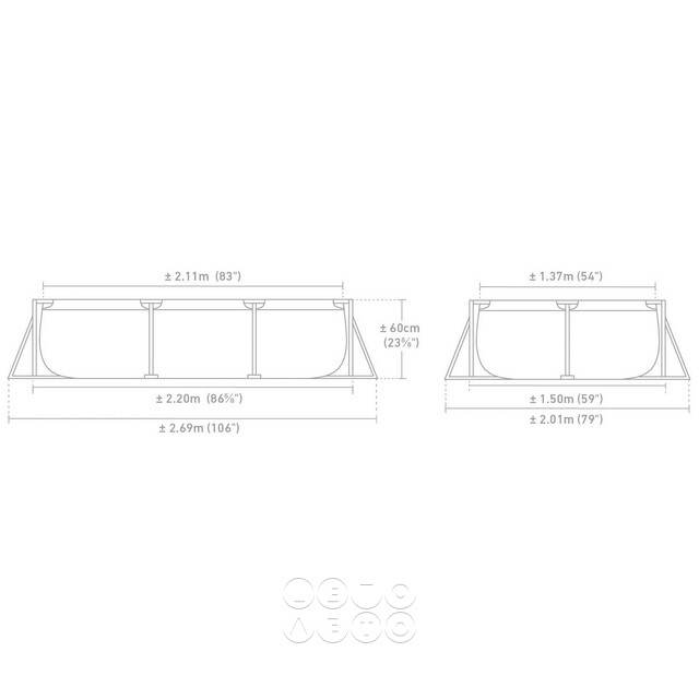 Прямоугольный каркасный бассейн 28266 Intex 220*150*60 см, розовый INTEX