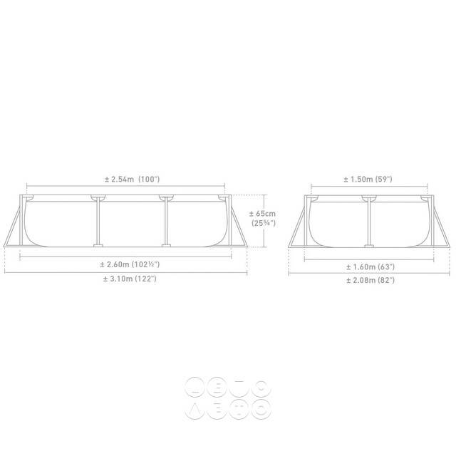 Прямоугольный каркасный бассейн 28271 Intex 260*160*65 см INTEX