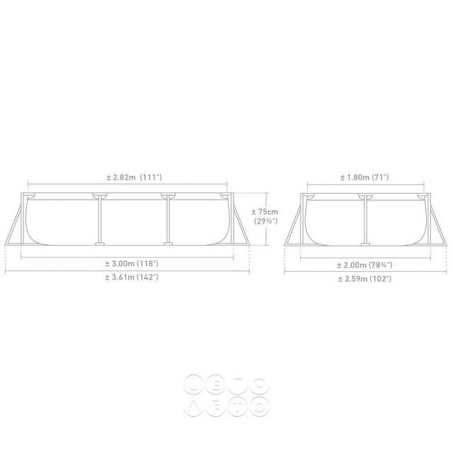 Прямоугольный каркасный бассейн 28272 Intex 300*200*75 см INTEX