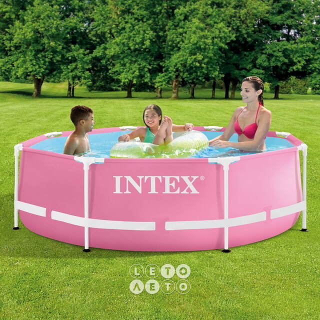 Каркасный бассейн 28290 Intex Metal Frame 244*76 см, розовый INTEX