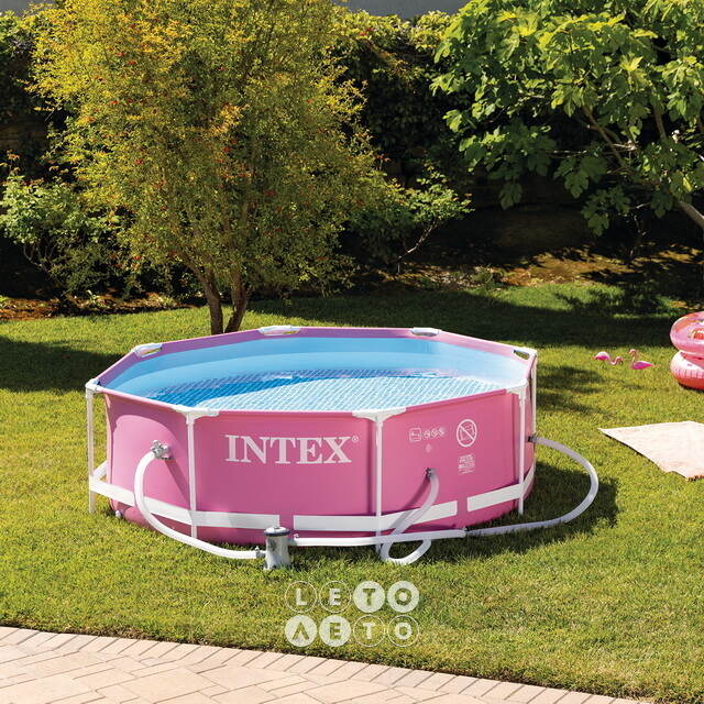 Каркасный бассейн 28290 Intex Metal Frame 244*76 см, розовый INTEX