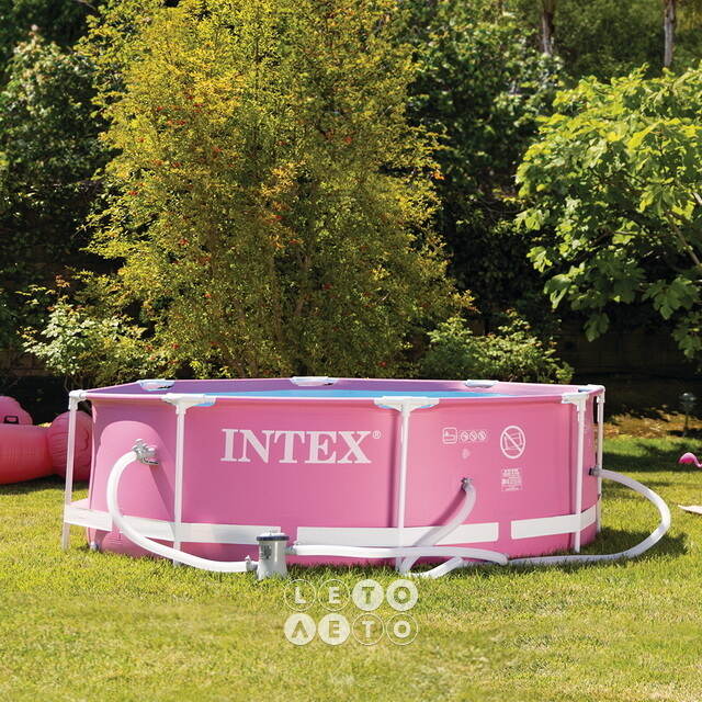 Каркасный бассейн 28290 Intex Metal Frame 244*76 см, розовый INTEX