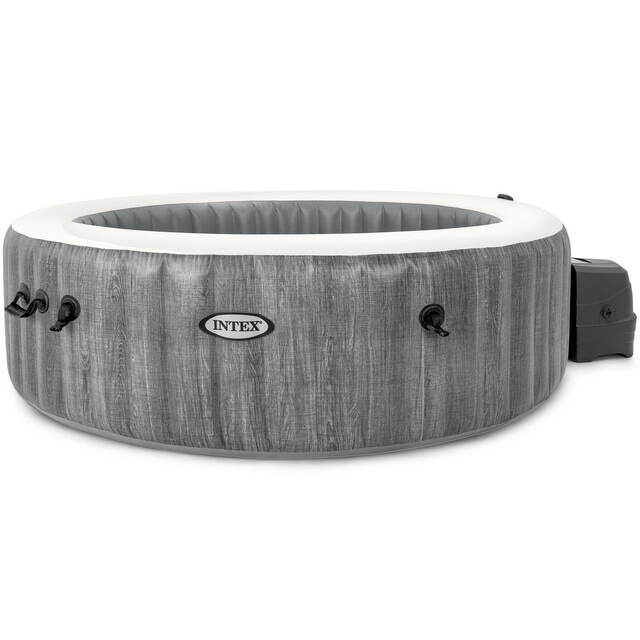 Надувной бассейн-джакузи Intex 28442 GreyWood Deluxe 216*71 см, аэромассаж, подсветка, уцененный INTEX