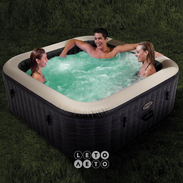Надувной бассейн-джакузи Intex 28450 Greystone Deluxe 175*71 см, аэромассаж, подсветка INTEX