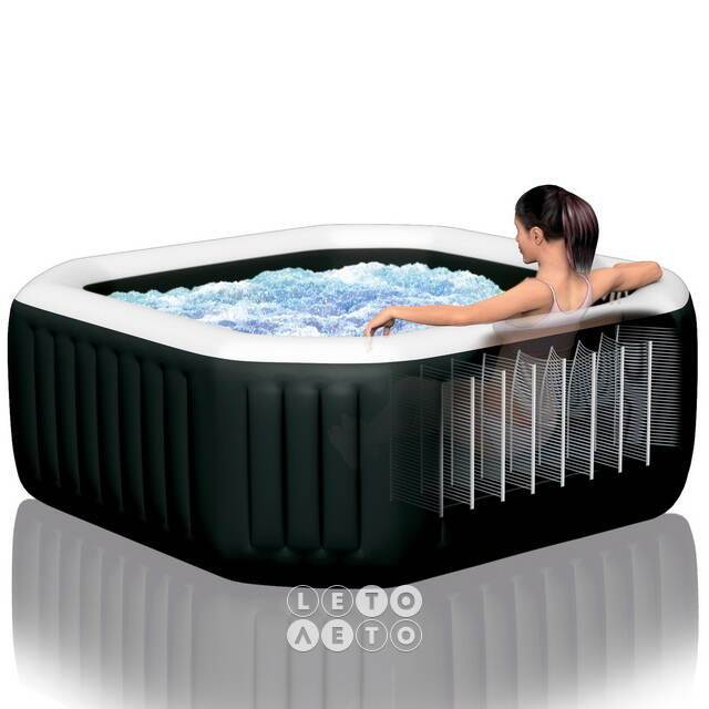 Надувной бассейн-джакузи Intex 28458 Jet Bubble Deluxe Onyx 201*71 см, аэро и гидромассаж, хлоргенератор INTEX