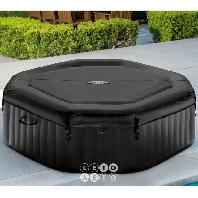 Надувной бассейн-джакузи Intex 28458 Jet Bubble Deluxe Onyx 201*71 см, аэро и гидромассаж, хлоргенератор INTEX