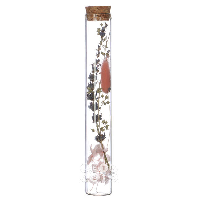 Стеклянная колба с цветами Floricco: Teona 20*3 см Ideas4Seasons