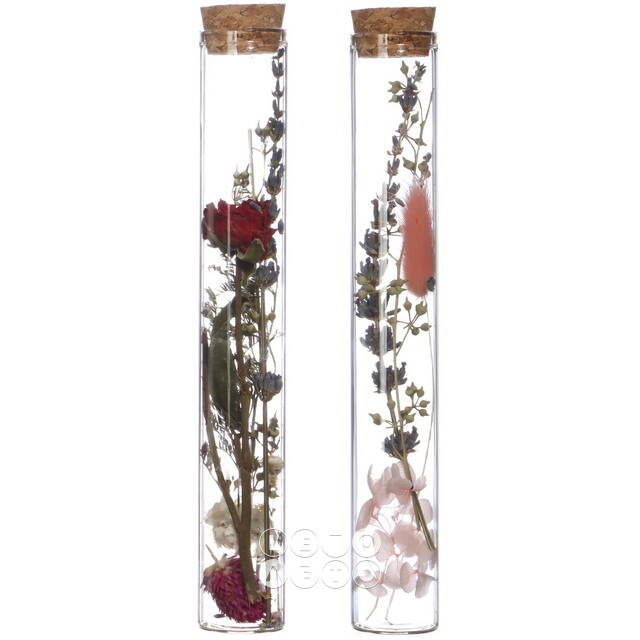 Стеклянная колба с цветами Floricco: Teona 20*3 см Ideas4Seasons