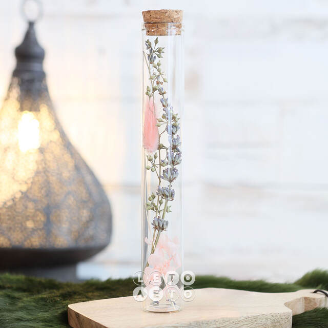 Стеклянная колба с цветами Floricco: Teona 20*3 см Ideas4Seasons