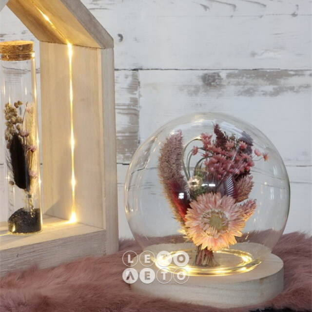 Стеклянный клош для декора Lerifroda с подсветкой 13 см, на батарейках Ideas4Seasons