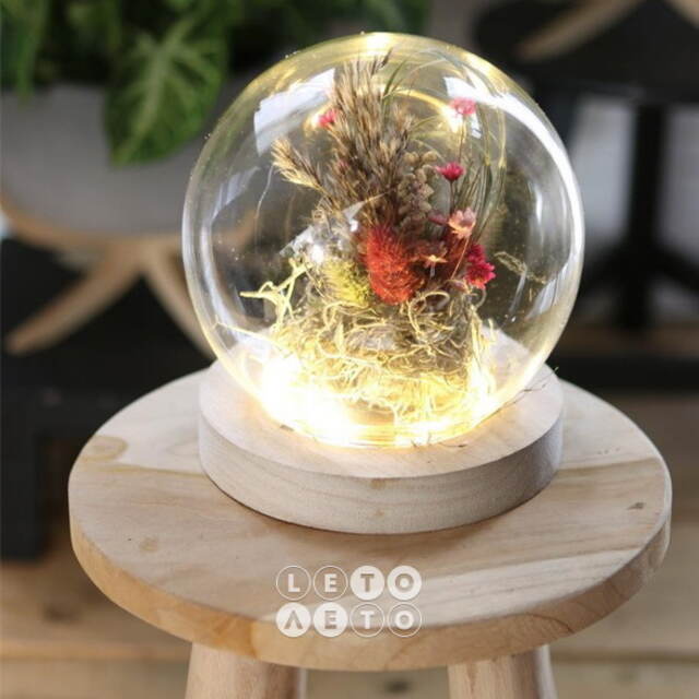 Стеклянный клош для декора Lerifroda с подсветкой 13 см, на батарейках Ideas4Seasons
