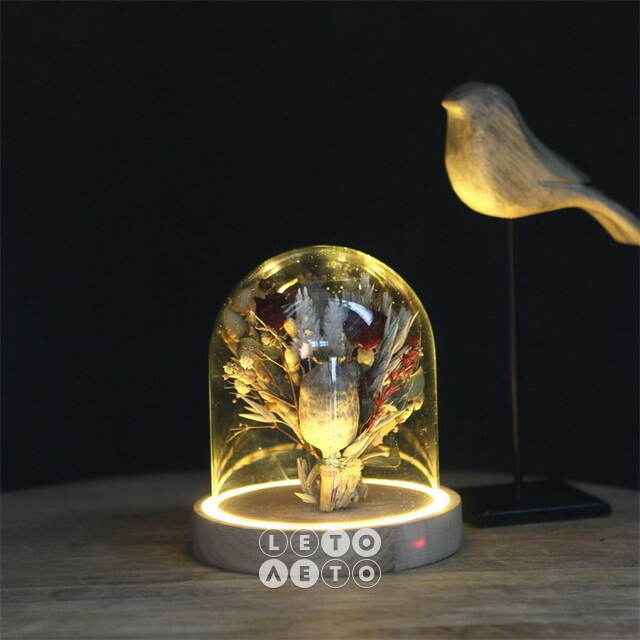 Стеклянный клош для декора Hellstana с подсветкой 11 см, на батарейках Ideas4Seasons