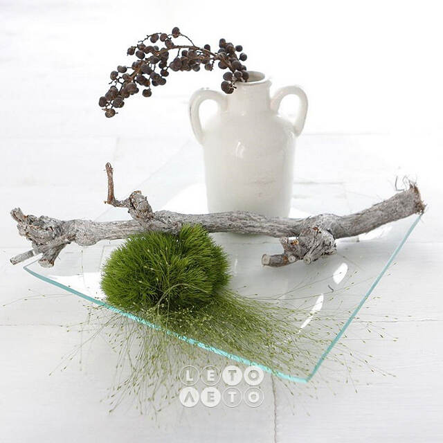 Стеклянная тарелка Lurua 20 см квадратная Ideas4Seasons