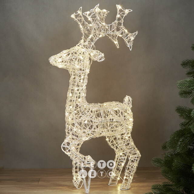 Светодиодный олень Нельсон 78 см, 120 теплых белых LED ламп, IP44 Winter Deco