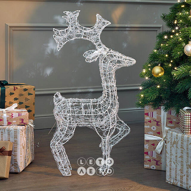 Светодиодный олень Нельсон 78 см, 120 теплых белых LED ламп, IP44 Winter Deco