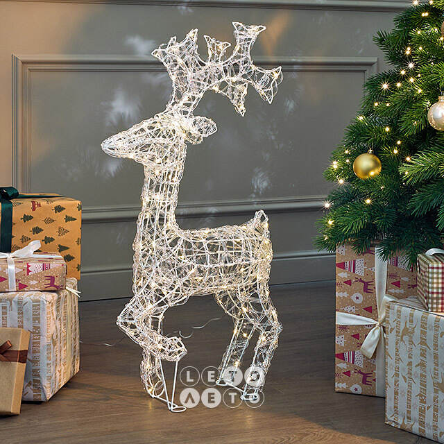 Светодиодный олень Нельсон 78 см, 120 теплых белых LED ламп, IP44 Winter Deco