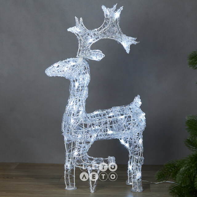 Светодиодный олень Клифтон 58 см, 40 холодных белых LED ламп, IP44 Winter Deco