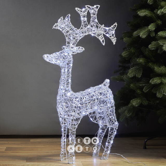 Светодиодный олень Парис 93 см, 120 холодных белых LED ламп, IP44 Winter Deco