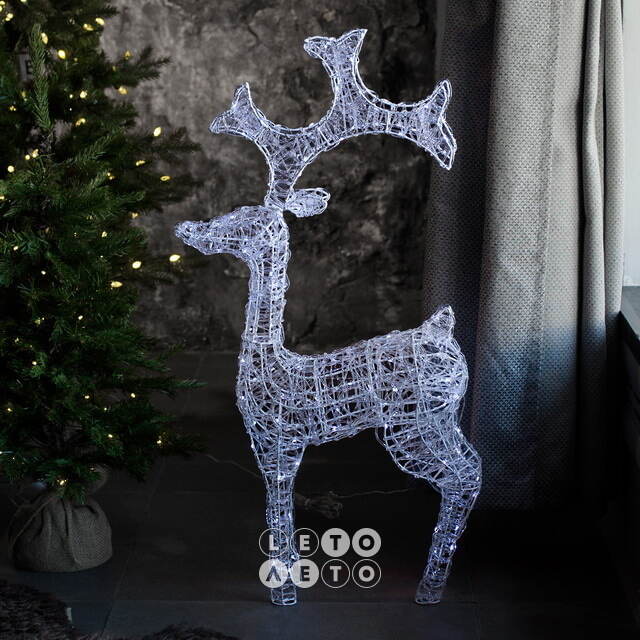 Светодиодный олень Парис 93 см, 120 холодных белых LED ламп, IP44 Winter Deco