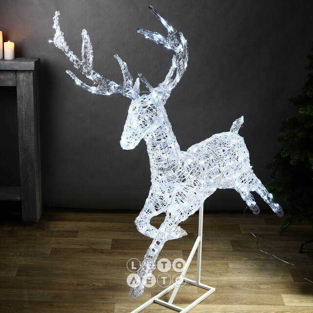 Светодиодный олень Зефир 155 см, 300 холодных белых LED ламп, IP44 Winter Deco