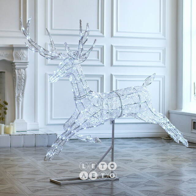 Светодиодный олень Зефир 155 см, 300 холодных белых LED ламп, IP44 Winter Deco