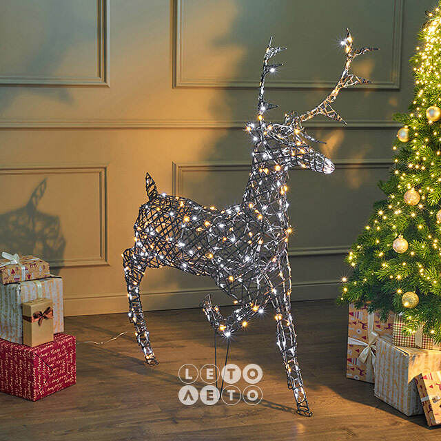 Светодиодный олень Бенни 146 см, 300 теплых/холодных белых LED ламп, IP44 Winter Deco