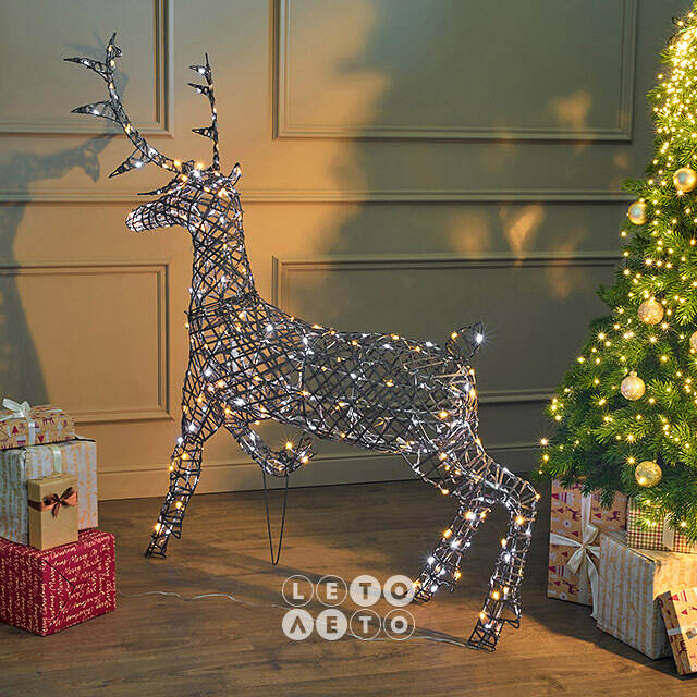 Светодиодный олень Бенни 146 см, 300 теплых/холодных белых LED ламп, IP44 Winter Deco