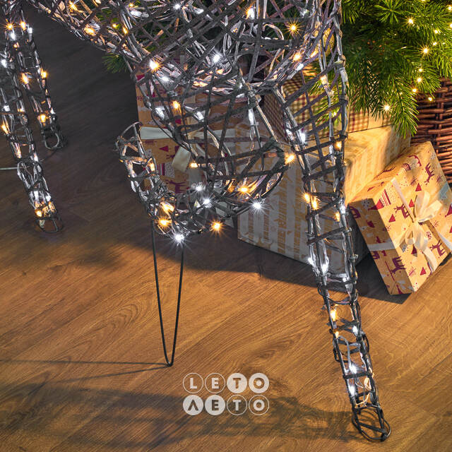 Светодиодный олень Бенни 146 см, 300 теплых/холодных белых LED ламп, IP44 Winter Deco