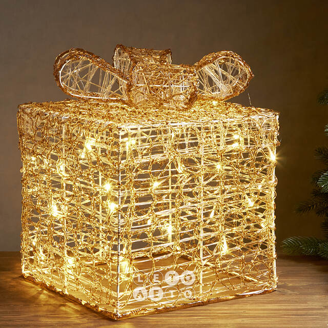 Светящийся подарок Lokka 40 см, 40 теплых белых LED ламп, на батарейках, IP44 Winter Deco
