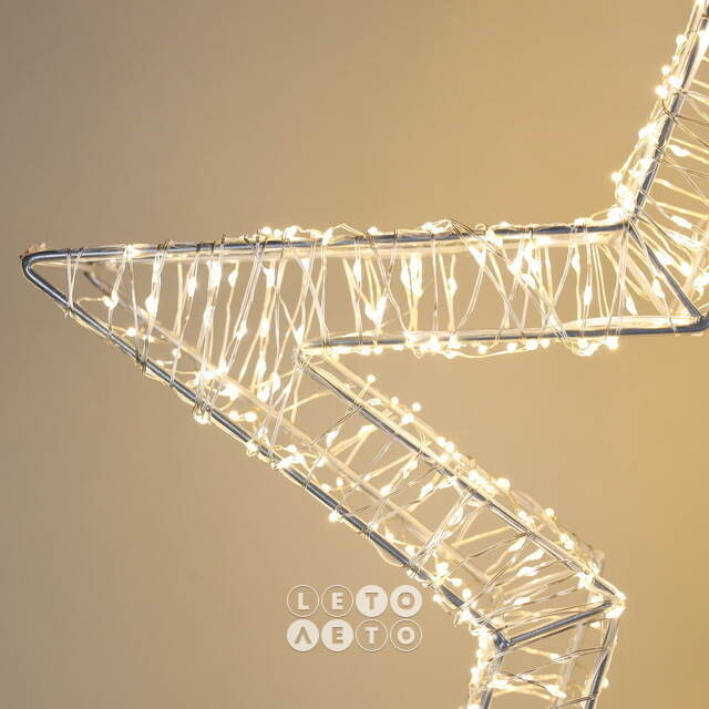 Cветодиодная звезда Эльвия 50 см, 1200 теплых белых микро LED ламп, IP44 Winter Deco
