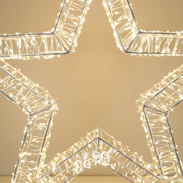 Cветодиодная звезда Эльвия 50 см, 1200 теплых белых микро LED ламп, IP44 Winter Deco