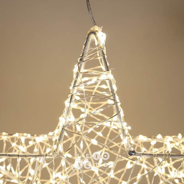 Cветодиодная звезда Торквато 30 см, 600 теплых белых микро LED ламп, IP44 Winter Deco