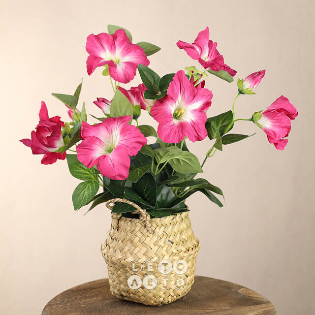 Искусственный цветок в горшке Petunia 35*20 см красная Koopman