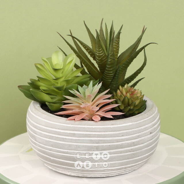 Искусственное растение в кашпо Succulent: Protegos 14 см Koopman