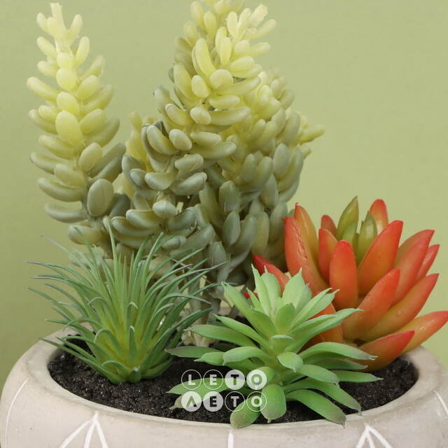 Искусственное растение в кашпо Succulent: Refule 14 см Koopman