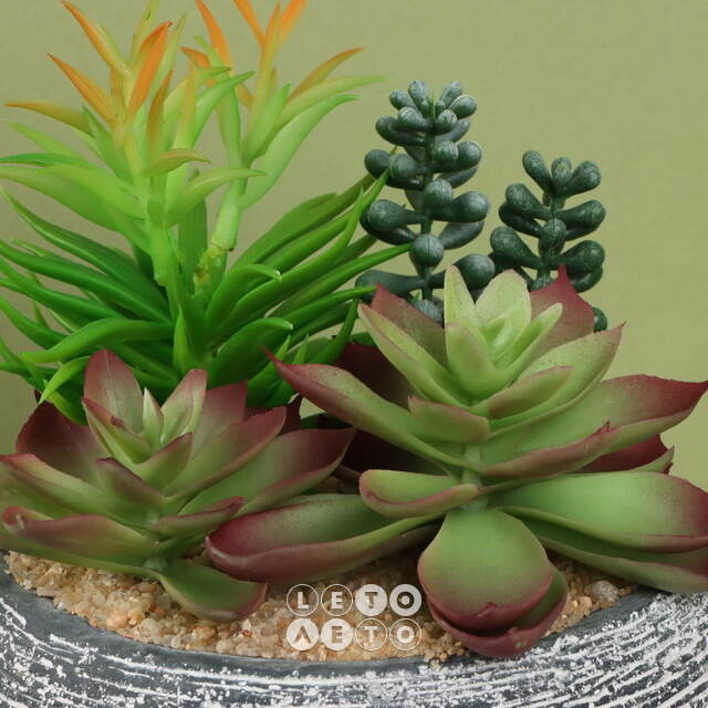 Искусственное растение в кашпо Succulent: Pacificazio 17 см Koopman