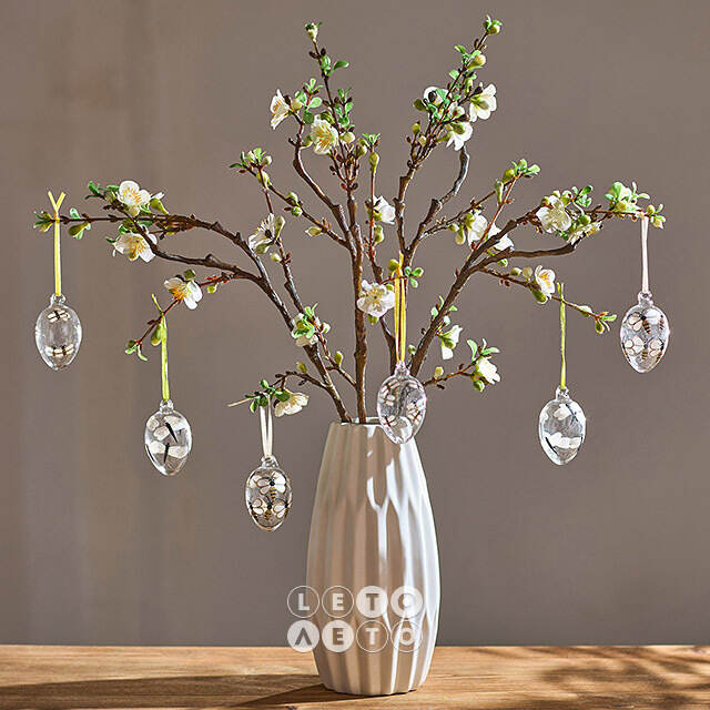 Декоративные пасхальные яйца - Dragonfly and Bee 6 см, 6 шт, подвеска Winter Deco