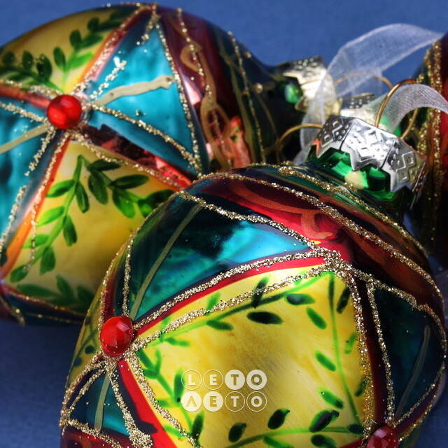 Набор стеклянных елочных игрушек Яйца - Gioiosa Marea 8 см, 6 шт, подвеска Winter Deco