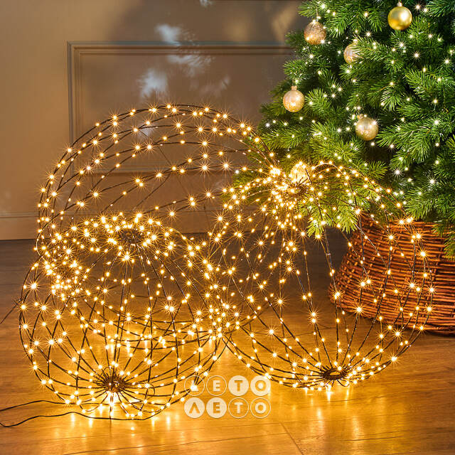 Светодиодный шар Cielo Stellato 40 см, 260 теплых белых LED ламп, таймер, IP44 Winter Deco