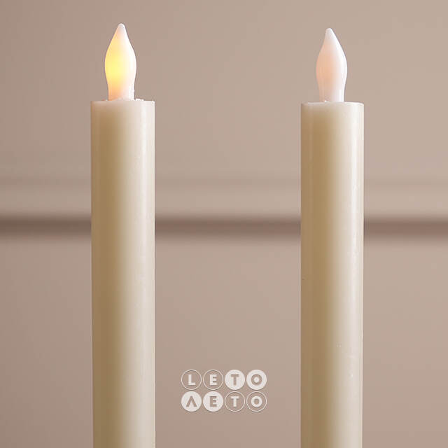 Столовые светодиодные свечи Homely Light 25 см кремовые, 4 шт, на батарейках, IP20 Winter Deco