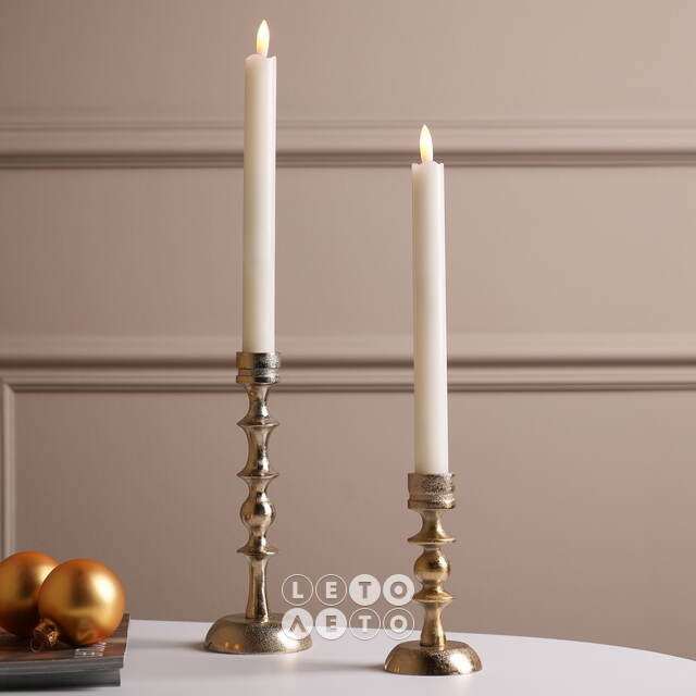 Столовые светодиодные свечи Homely Light 24 см кремовые, 2 шт, на батарейках, IP20 Winter Deco