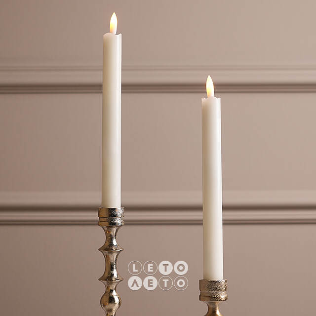 Столовые светодиодные свечи Homely Light 24 см кремовые, 2 шт, на батарейках, IP20 Winter Deco