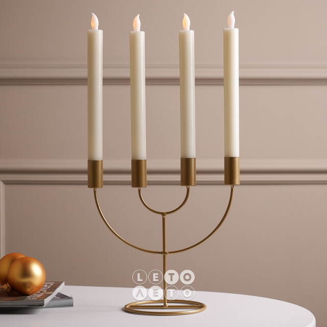 Столовые светодиодные свечи Homely Light 25 см кремовые, 4 шт, на батарейках, IP20 Winter Deco