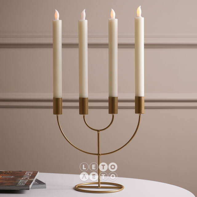 Столовые светодиодные свечи Homely Light 25 см кремовые, 4 шт, на батарейках, IP20 Winter Deco