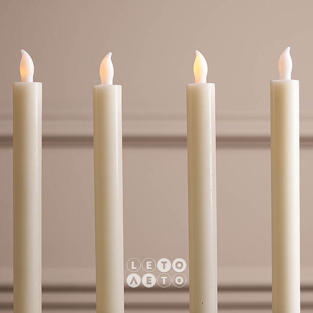 Столовые светодиодные свечи Homely Light 25 см кремовые, 4 шт, на батарейках, IP20 Winter Deco