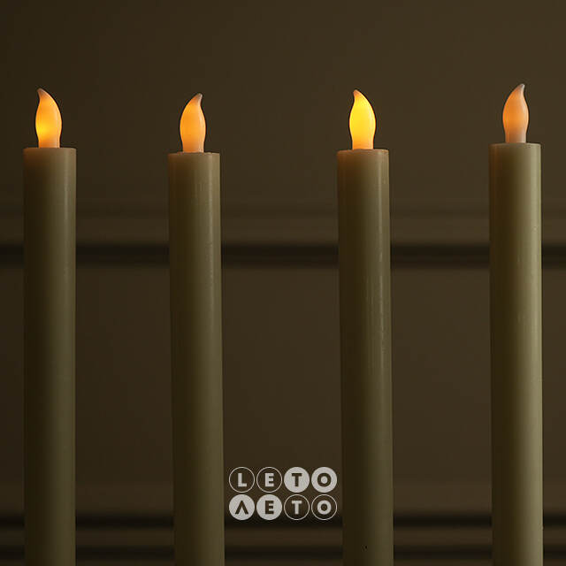 Столовые светодиодные свечи Homely Light 25 см кремовые, 4 шт, на батарейках, IP20 Winter Deco