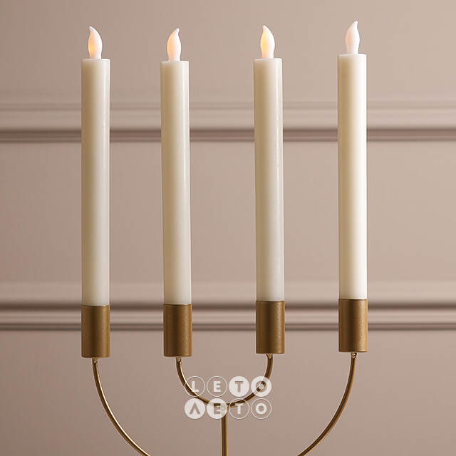 Столовые светодиодные свечи Homely Light 25 см кремовые, 4 шт, на батарейках, IP20 Winter Deco