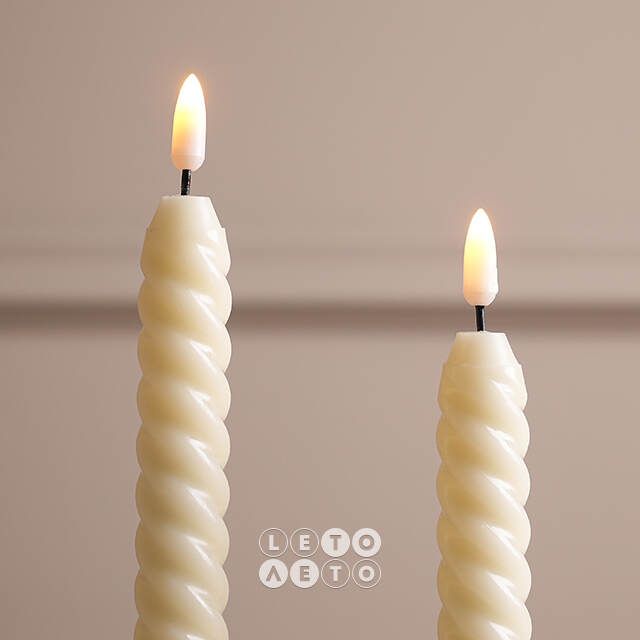 Светодиодные витые свечи Homely Light 25 см, 2 шт, на батарейках, IP20 Winter Deco
