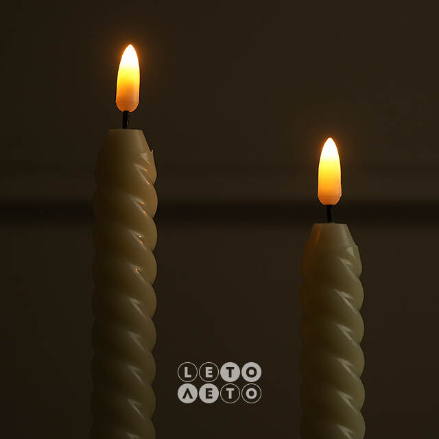Светодиодные витые свечи Homely Light 25 см, 2 шт, на батарейках, IP20 Winter Deco