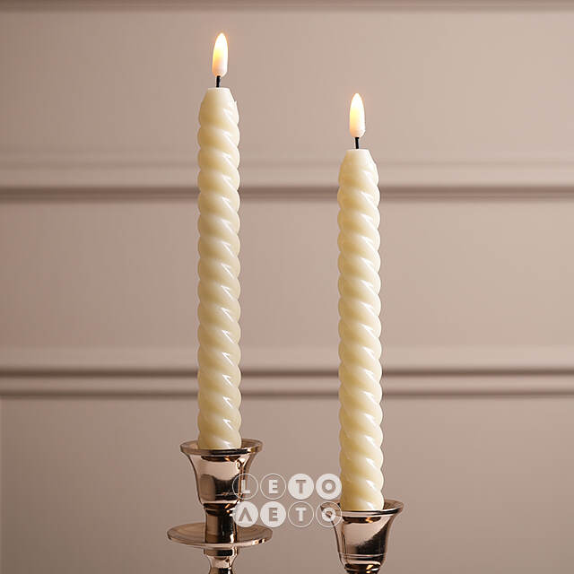 Светодиодные витые свечи Homely Light 25 см, 2 шт, на батарейках, IP20 Winter Deco